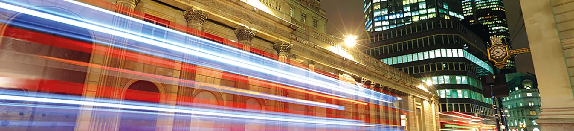 Moving vehicle lights on street